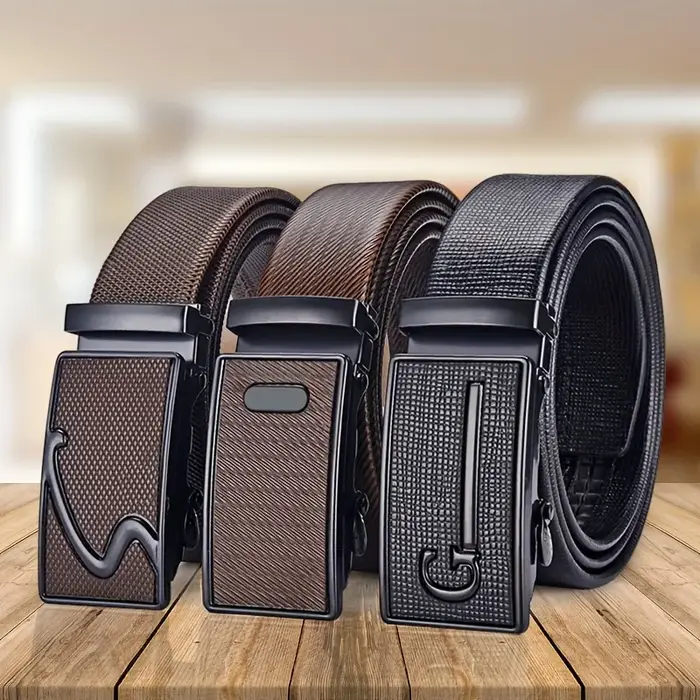 Ceinture pour hommes en métal boucle automatique marque