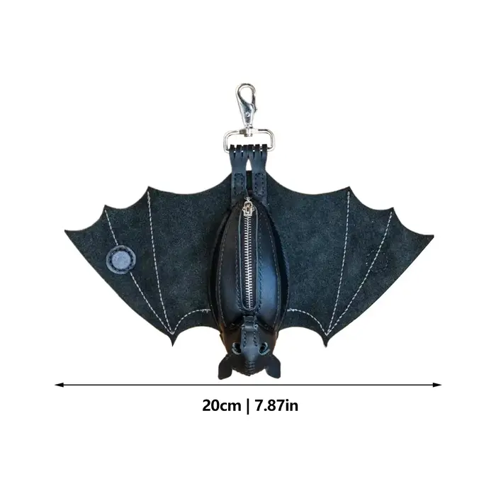 Porte-monnaie en cuir PU chauve-souris