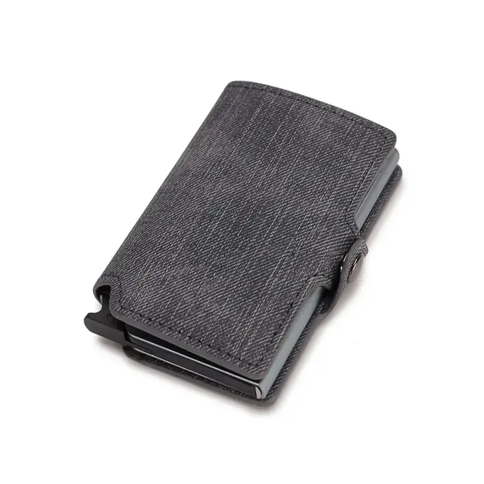 Porte-cartes en cuir à la mode pour femmes, porte-carte d'identité de luxe en aluminium Vintage avec