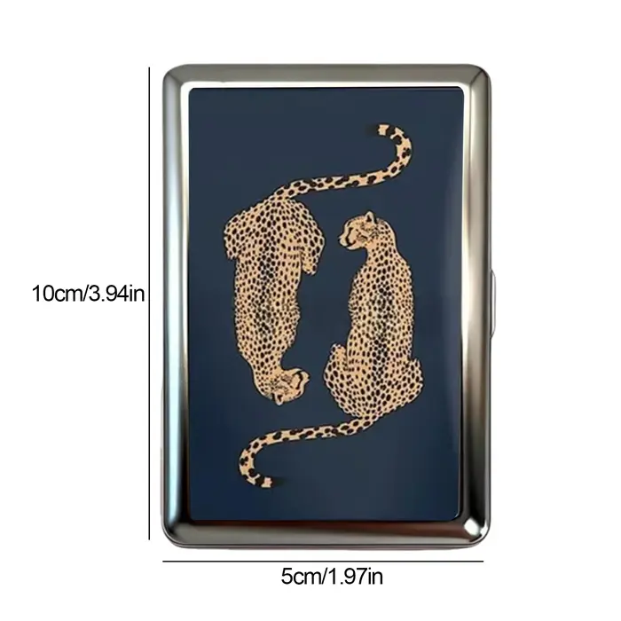 Porte-cartes multifonctionnel avec illustration Art Déco à clipser facilement, étui à cigarettes en métal polyvalent, cadeau de style vintage pour lui et elle