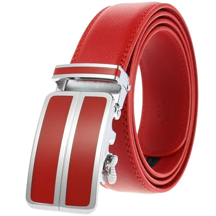 Plyesxale-Ceinture habillée en cuir véritable pour homme