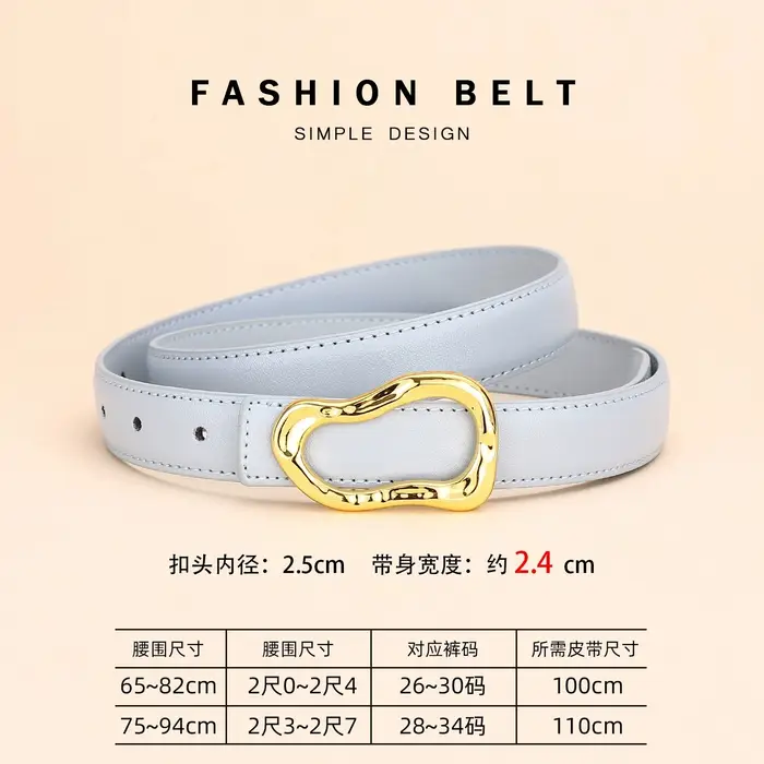 Ceinture en cuir véritable pour femme ; Accessoire de mode polyvalent pour pantalons