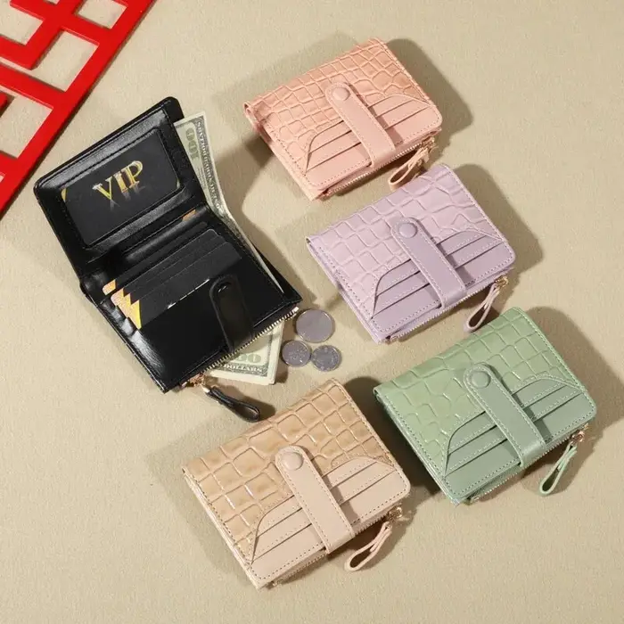 Mini portefeuille pochette imprimé crocodile