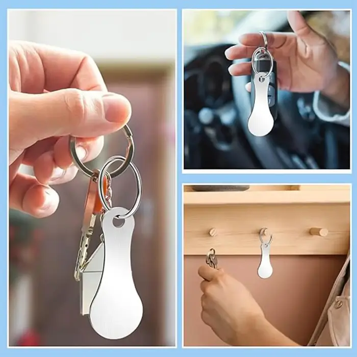Porte-clés DIY portable en forme de jeton de chariot de courses et porte-monnaie