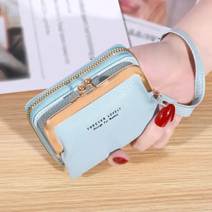 Portefeuille court avec dragonne pour femme