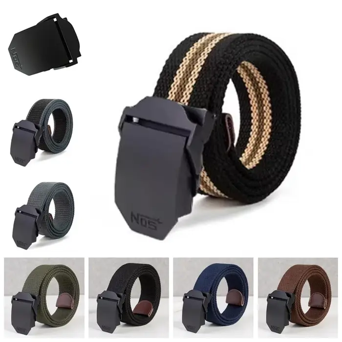 Ceinture noire de créateur avec boucle pour homme