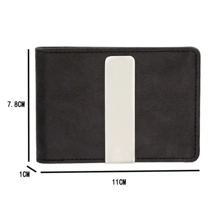 Nouvelle mode hommes en cuir pinces à billets portefeuille multifonctionnel mince homme porte-cartes femmes pince en métal pour argent porte-monnaie