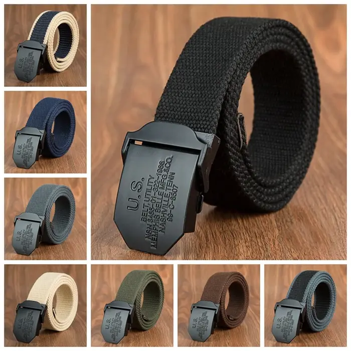 Ceinture noire pour homme avec boucle américaine