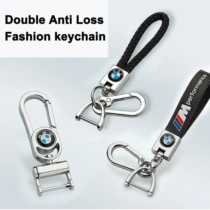 Porte-clés en cuir et métal avec pendentif tressé pour emblème BMW M X1 X2 X3 X5 X4 X6 X7 G30 G20 G32 G11 G12 F40 F30 F20 F10 F34