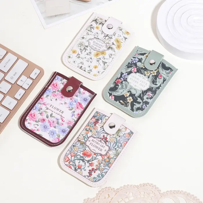 Porte-cartes escamotable vintage style peinture à l'huile
