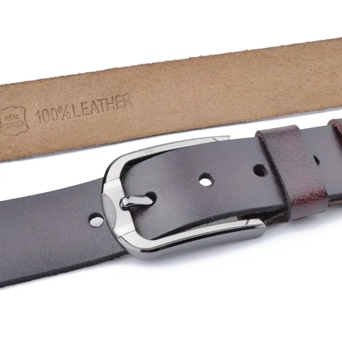 135 cm-160 cm de Long hommes en cuir véritable grande taille ceinture classique décontracté concepteur broche bouton
