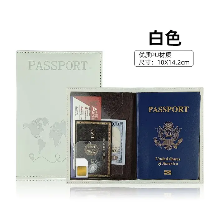 Porte-passeport en PU, couverture de passeport pour billets