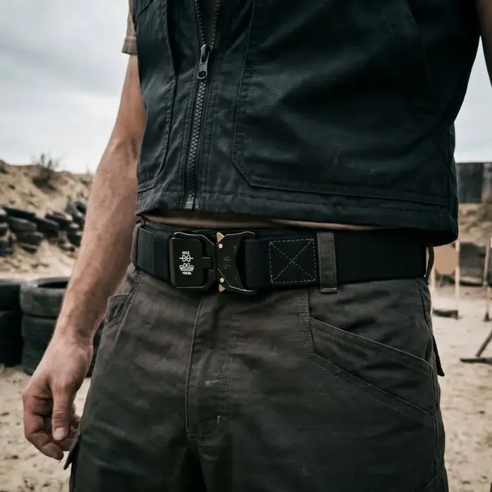 Nouvelle ceinture tactique à boucle à dégagement rapide, ceinture élastique décontractée pour l'entraînement, ceinture pour pantalon homme