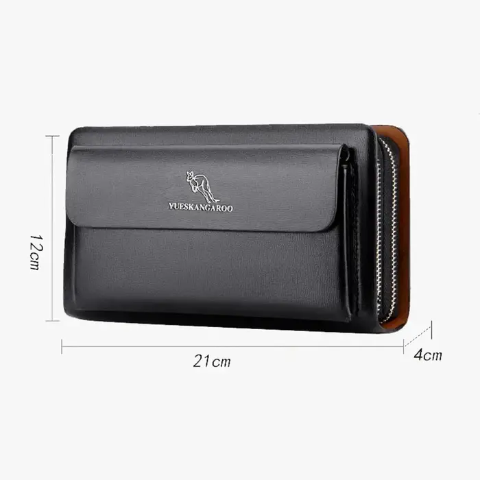 Portefeuille long en cuir PU pour hommes