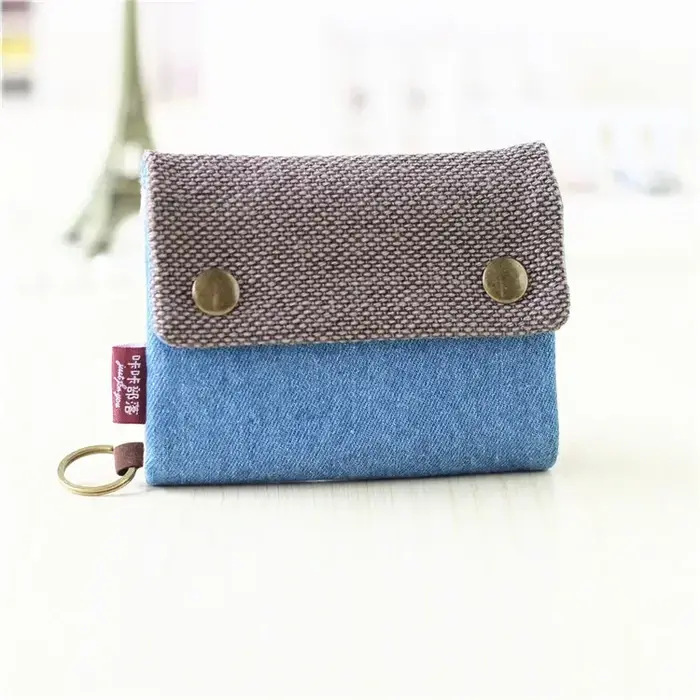 Portefeuille court en tissu de coton pour femme