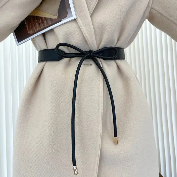 RICYGVM – ceinture fine en cuir nouée pour femmes coréennes, mode Simple, pull, manteau, ceinture décorative, bretelles de taille