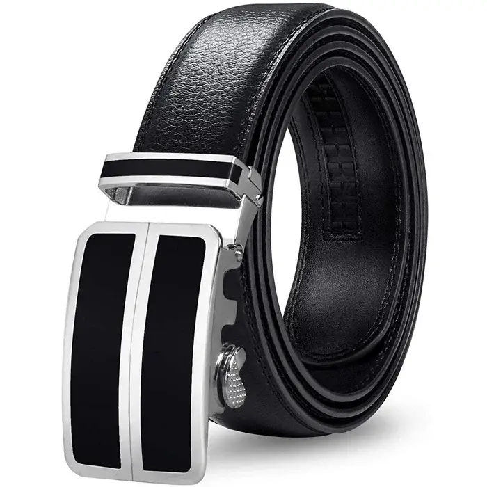 Plyesxale-Ceinture habillée en cuir véritable pour homme, cuir de vachette, automatique, strucformel