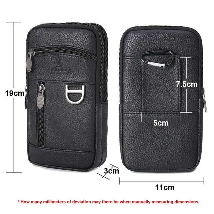 Sac de taille en cuir PU pour hommes