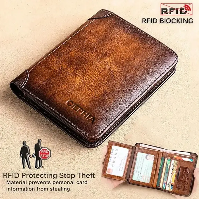 Portefeuille pour homme en cuir PU durable