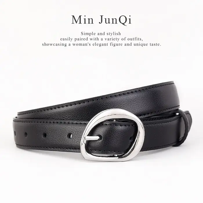 Ceintures de taille en cuir de vache uni noir marron pour femmes