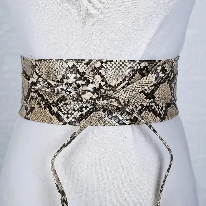 Mode femmes ceinture pour robe en cuir nœud papillon larges ceintures