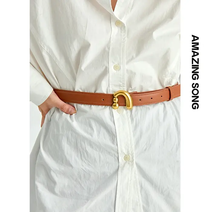 Ceinture en cuir véritable pour femmes