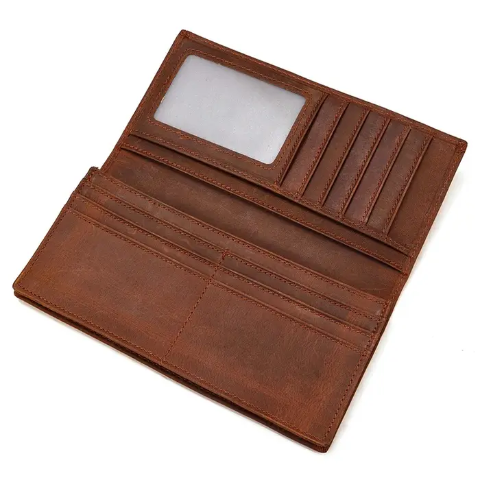 RFID – portefeuille en cuir de cheval fou pour hommes