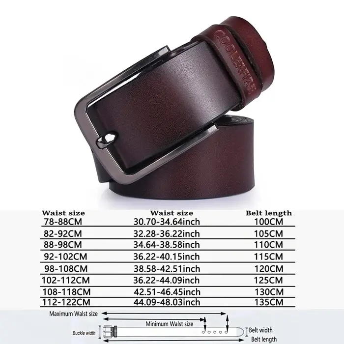Ceinture de pantalon pour hommes ceintures en cuir noir