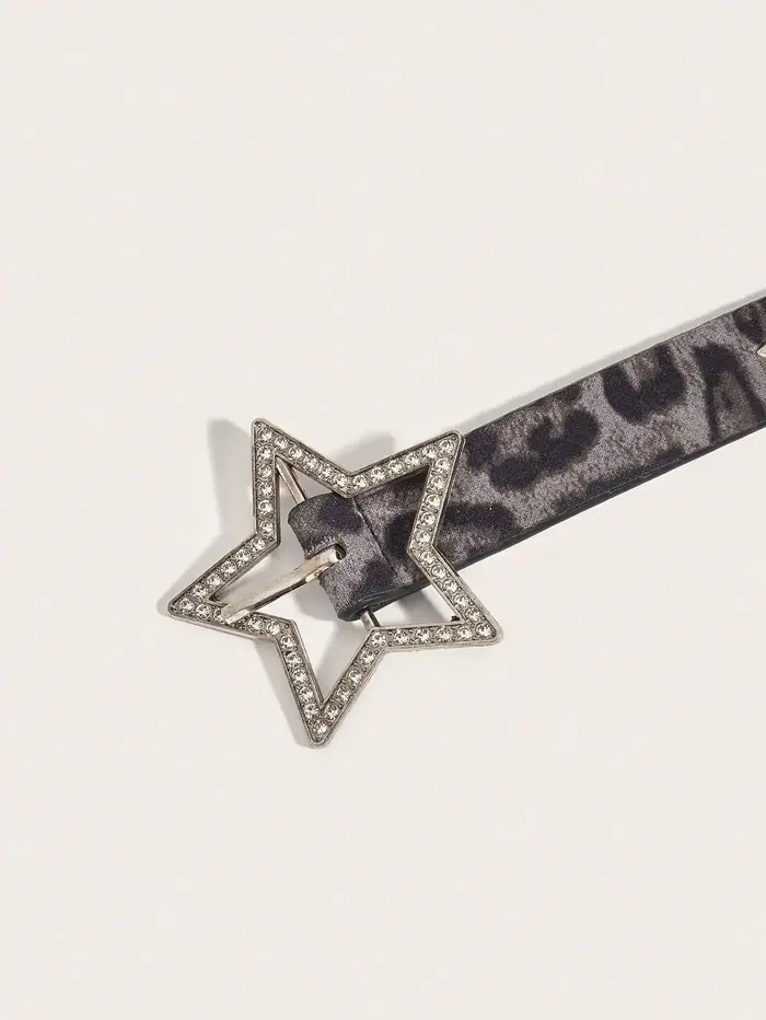 Ceinture étoile creuse en métal cloutée Y2K pour femmes