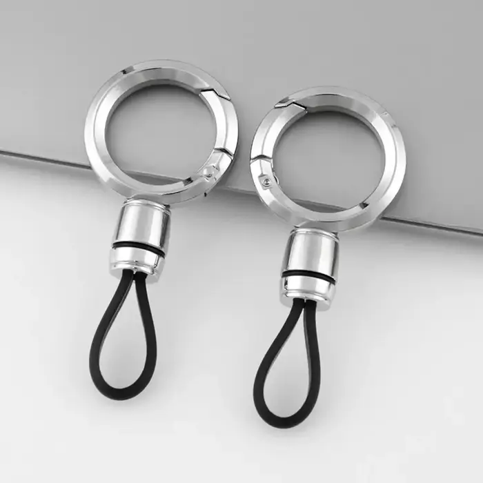 Porte-clés de voiture, sangle de porte-clés avec anneau en métal