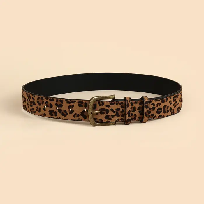 Ceinture imprimée léopard pour femme, style Boho, PU, robe couvertes, ceinture personnalisée