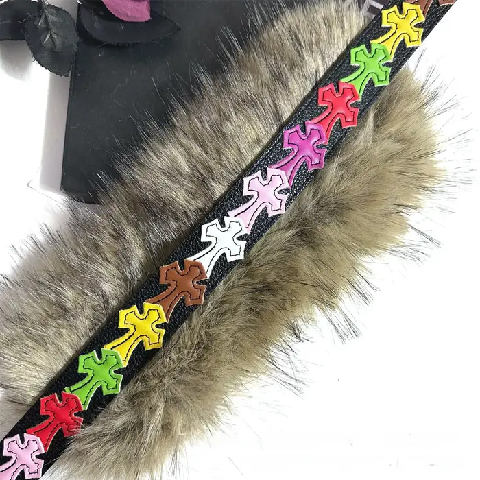 Ceinture en fourrure de Style américain pour Denim