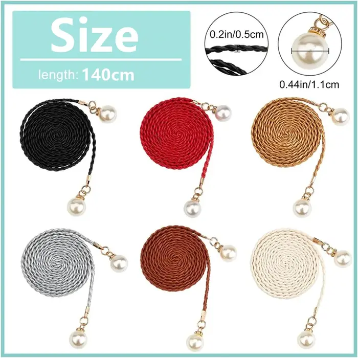 Ceinture fine vintage bohème à nœuds pour femme