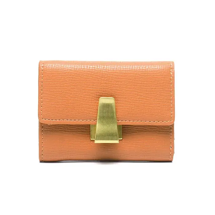 Portefeuille court en cuir de vache pour femme