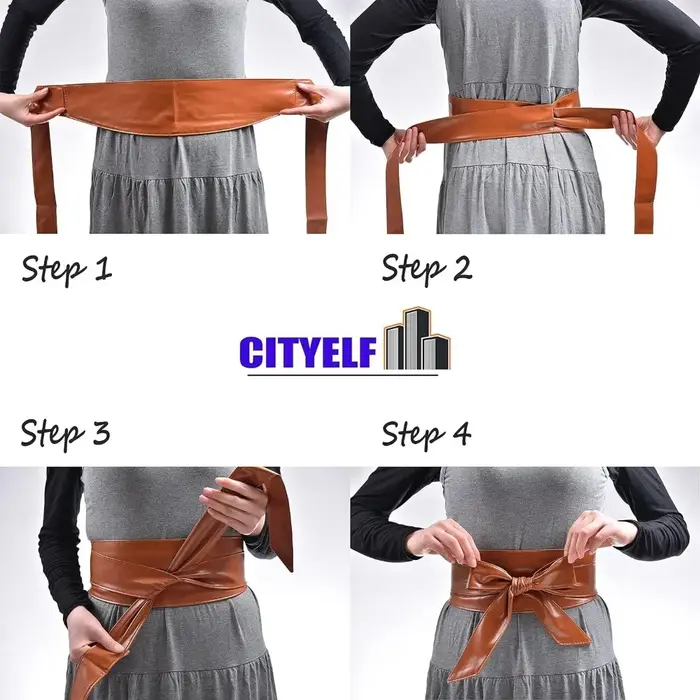 Ceinture large en cuir PU pour femme