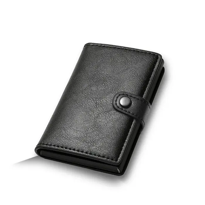 Portefeuille porte-cartes en fibre de carbone pour homme, RFID intelligent, fin, minimaliste, avec s