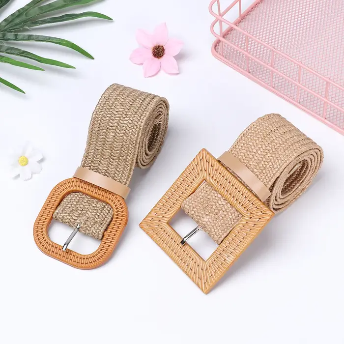 Ceinture ronde en bois pour femmes