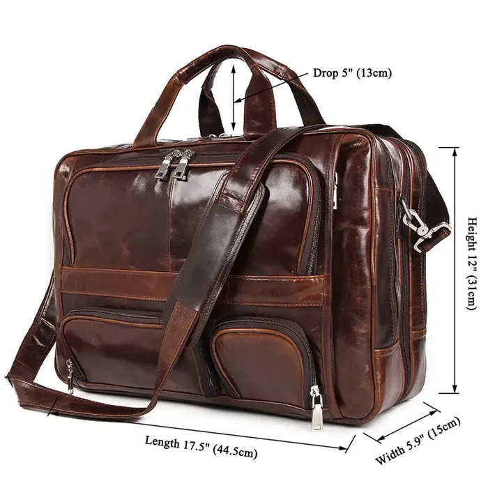 Sac à main de luxe en cuir véritable pour hommes