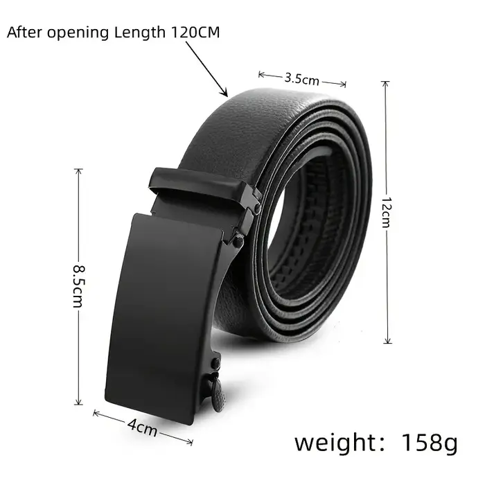 Ceinture en PU à boucle automatique pour hommes, de haute qualité, Simple, Business, décontractée, à