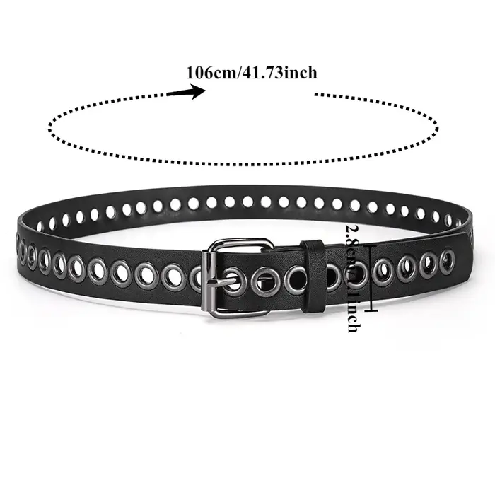 Ceinture en cuir fine et décorative sans trous