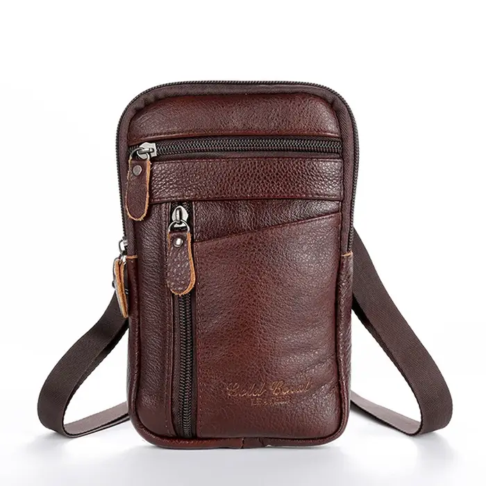 Sac de taille en cuir pour hommes