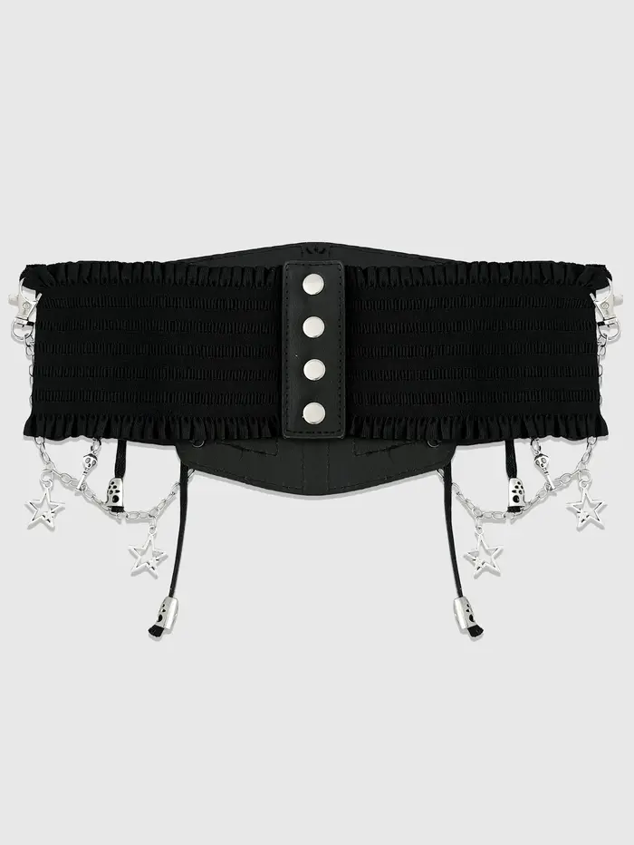 HERSHINE – ceinture large élastique à chaîne croisée pour femmes, gothique Y2K, Punk, Harajuku, Rock, accessoires Hip Hop, printemps, été