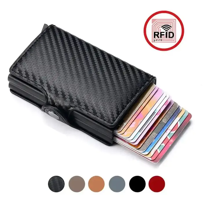 DIENQI Top qualité portefeuille hommes sac d'argent Mini sac à main mâle en aluminium Rfid porte-carte