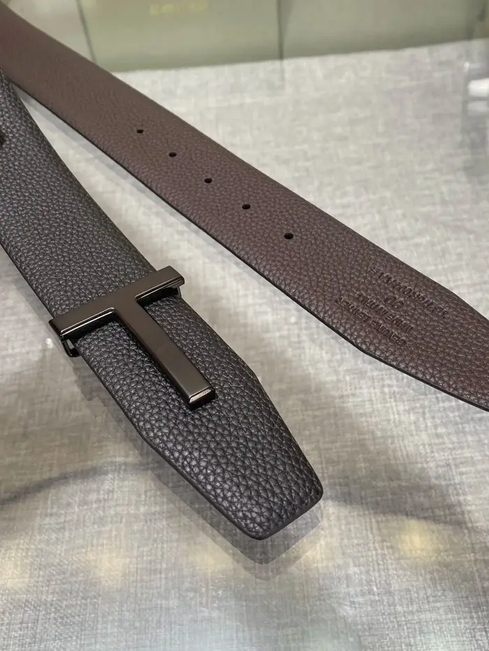Ceinture en cuir Double face avec boucle lettre en forme de T pour hommes