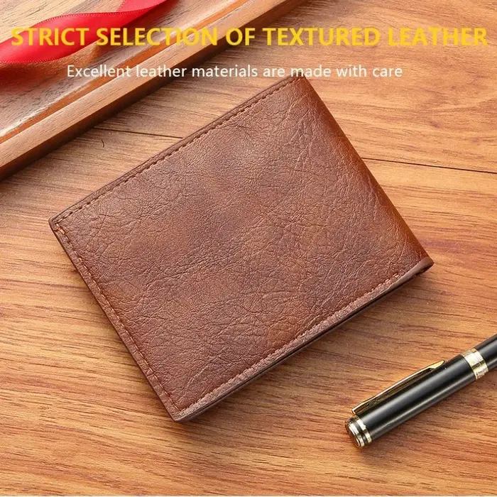 Portefeuille fin pour homme - Porte-cartes de crédit en similicuir