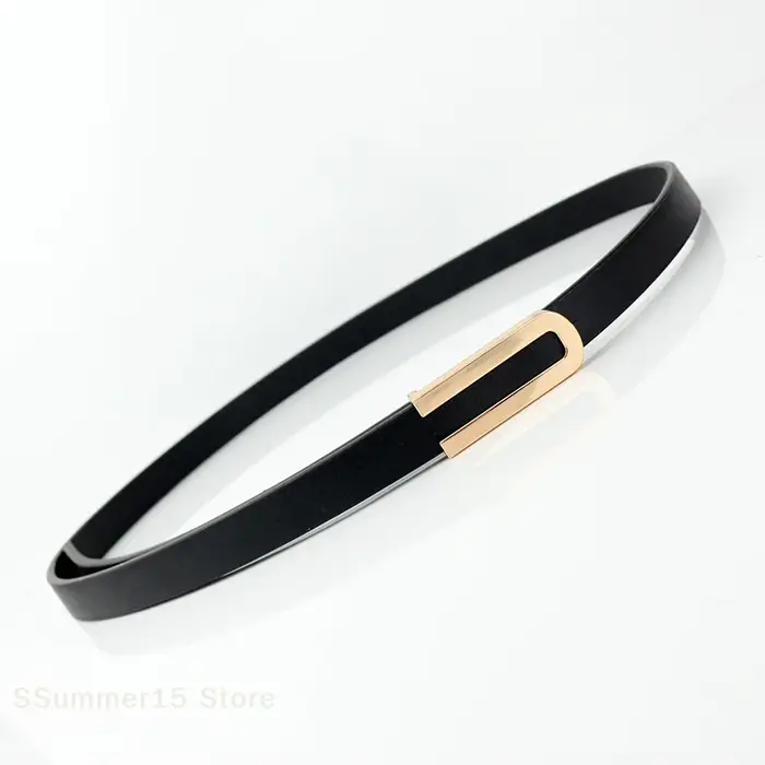 Ceintures pour femmes, ceinture fine en cuir PU avec boucle minimaliste