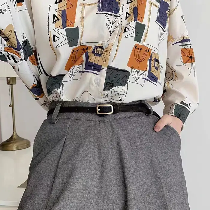 Ceinture Rétro en Cuir PU pour Femme et Homme