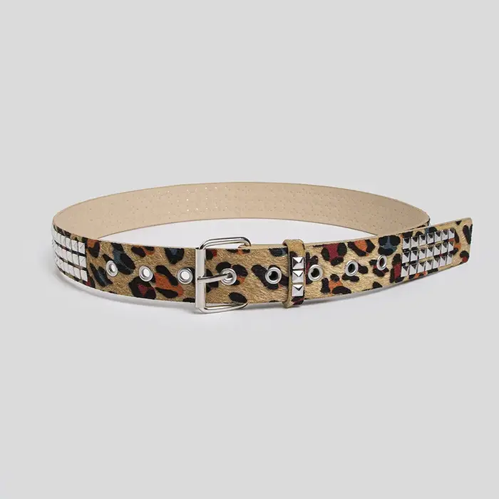Ceinture unisexe Y2K à imprimé léopard