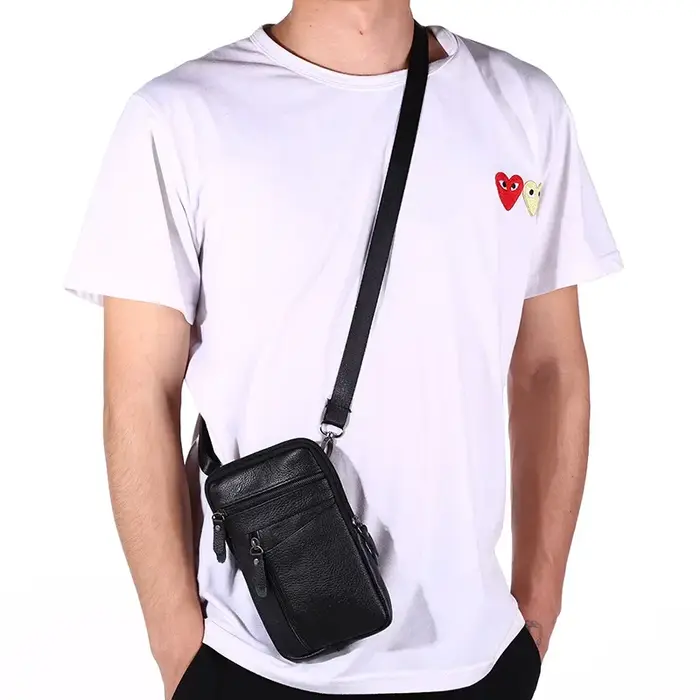 Sac de taille en cuir pour hommes