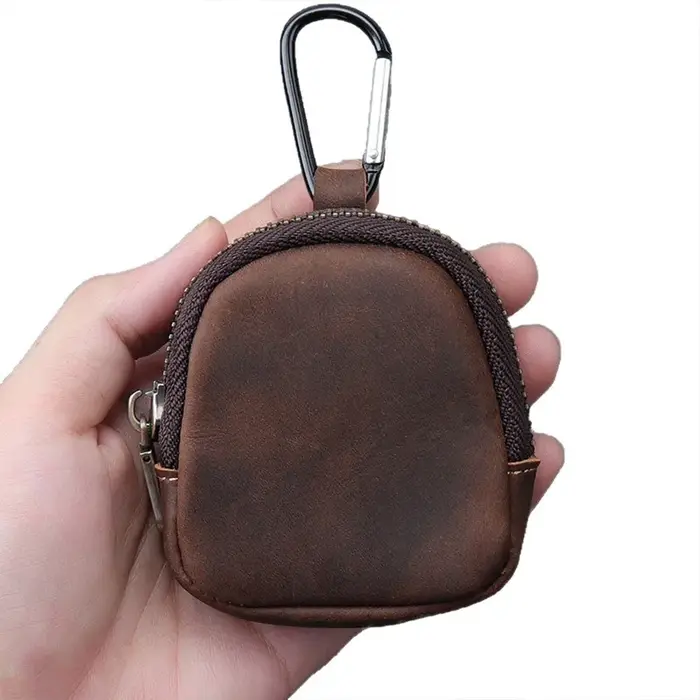 WERLLANDS Mousqueton en cuir PU multicolore rétro mini porte-monnaie porte-clés portefeuille
